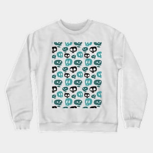 Cute skulls - Teal Crewneck Sweatshirt